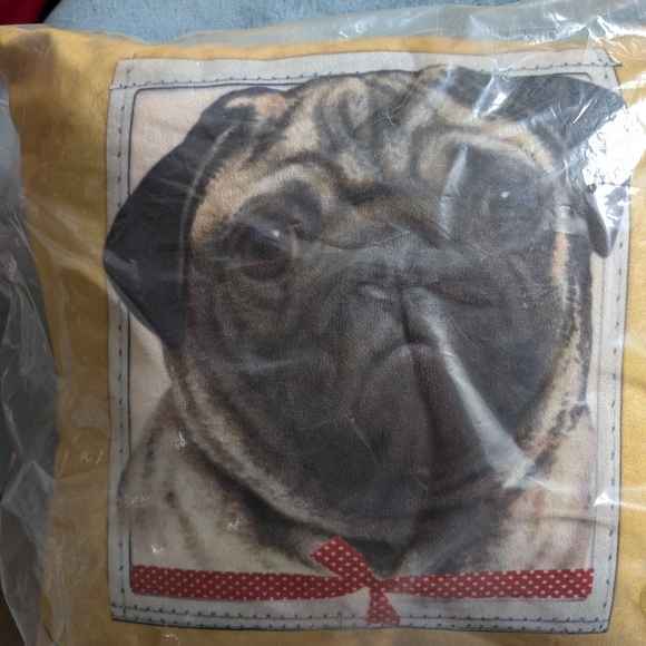 Yellow Pug Decorative Pillow - Picture 2 of 5